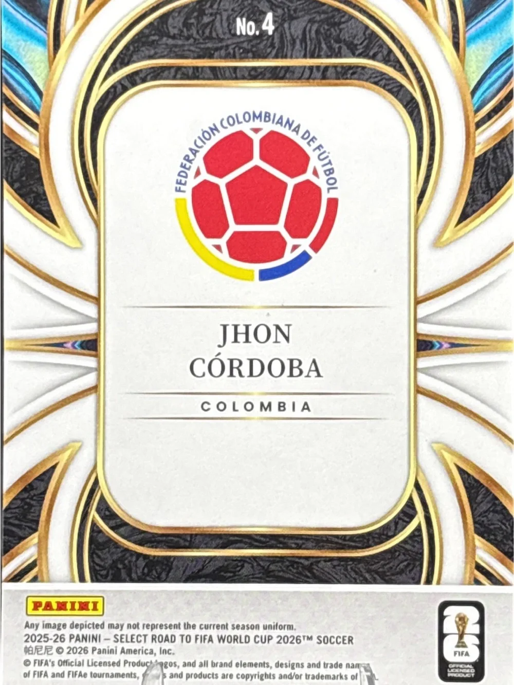 Panini Select Jhon Cordoba Equalizers Soccer Trading Card